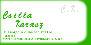csilla karasz business card